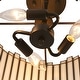 preview thumbnail 24 of 26, Tifany Modern Gold 3-Light Drum Glass Chandelier Semi-Flush Mount Ceiling Light