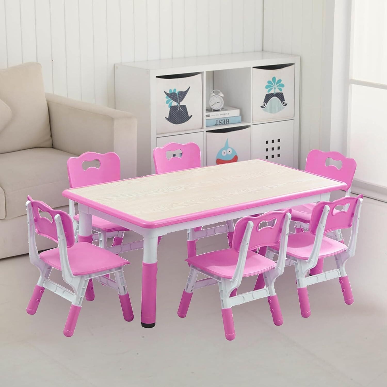 Kids pink table and chairs clearance