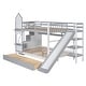 preview thumbnail 37 of 42, Castle Style Bunk Bed w/2 Drawers, 3 Shelves & Slide