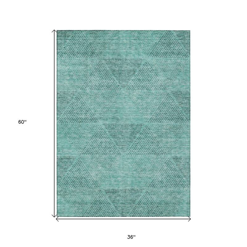 HomeRoots Geometric Transitional Rectangle Outdoor Rug