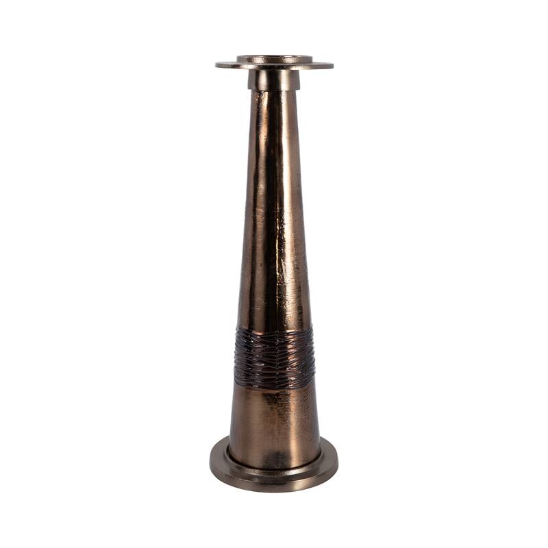 Sagebrook Home Modern Glass Bronze Antique Like Pillar Candle Holder