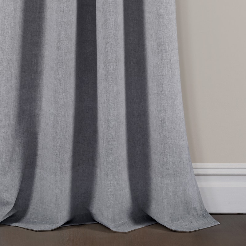 Lush Decor Farmhouse Button Stripe Yarn Dyed Woven Cotton Window Curtain Panel Pair