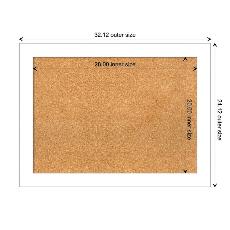 Wedge White Framed Cork Bulletin Memo Board