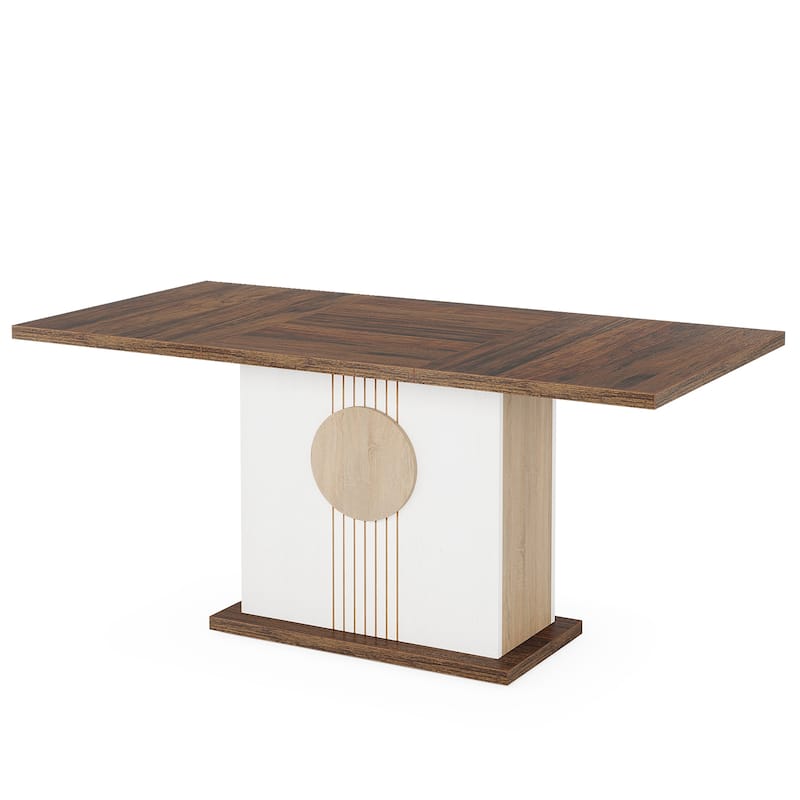 Wooden Dining Table, Kitchen Dinner Table, Dining/Living Room Accent Dinner Table Family Gathering Table