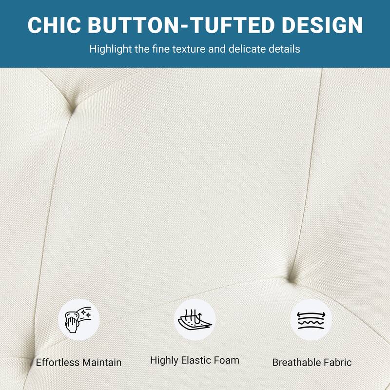 Yaheetech Modern Fabric Tufted Storage Bench with Cushioned Ottoman