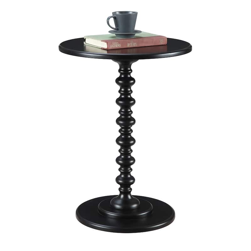 Round Accent End Table with Open Bottom Shelf, Curved Legs and Smooth Finish Perfect for Display and Storage - 17.75