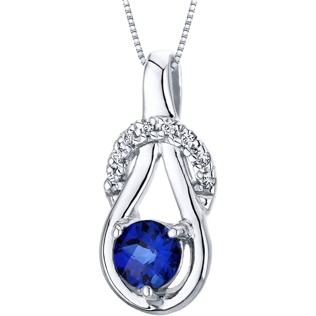 Oravo 0.75 ct Blue Sapphire Pendant in Sterling Silver