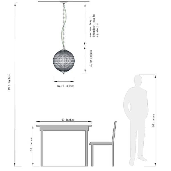 dimension image slide 1 of 3, DancyHome 1/3-Light Retro Antique Bronze Crystal Globe Chandelier Small Sphere Pendant Light