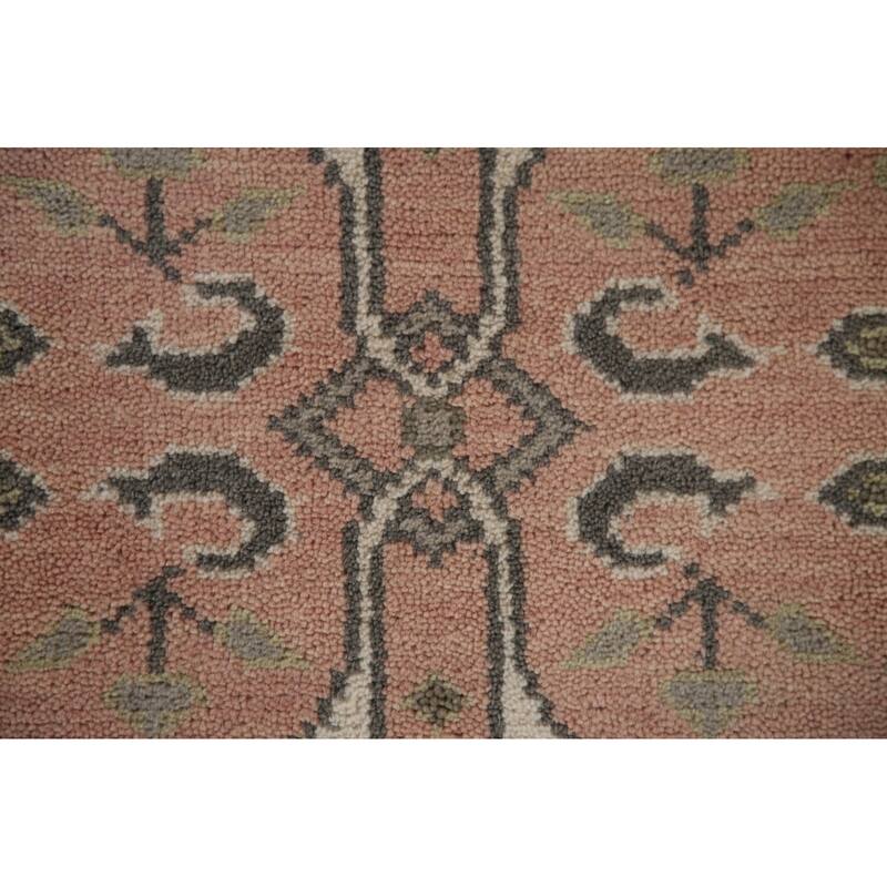 Pink Oushak Indian Runner Rug Handmade Wool Carpet - 2'7"x 9'11"
