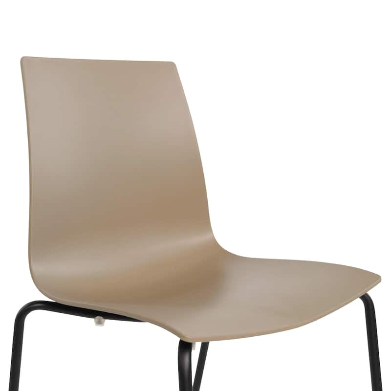 Furnish Theory Aero-S Pro Indoor/Outdoor Stackable Dining Side Chairs Polypropylene Shell & Powder-Coated Steel Legs (Set of 2)