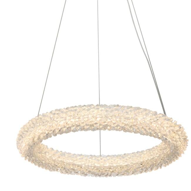 Elegant Lighting 3800D18 Bowen 18" Wide LED Crystal Ring Chandelier - Chrome