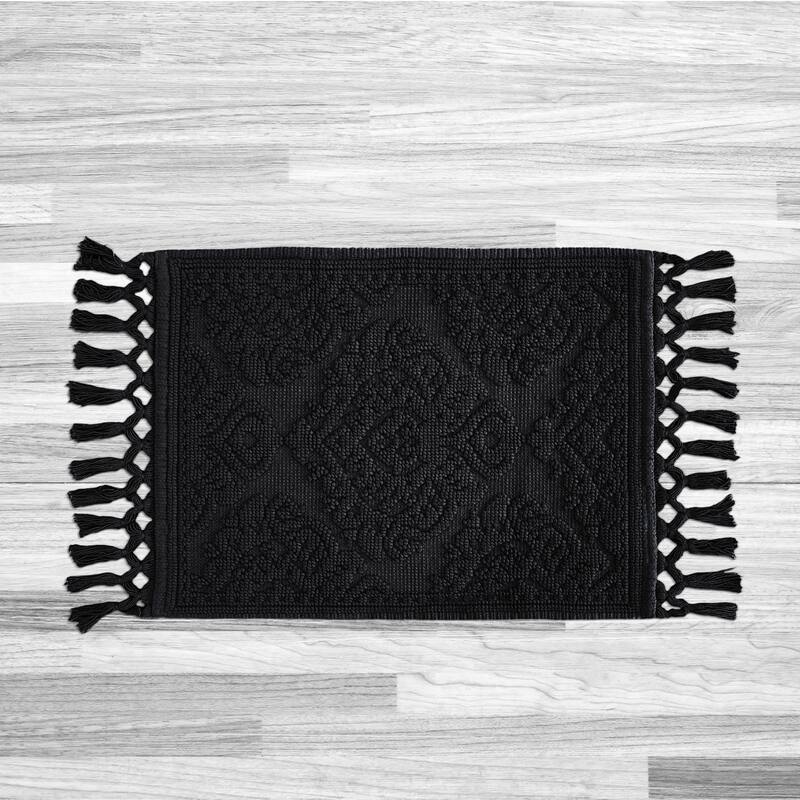 Jean Pierre Ricardo Cotton Fringe Bath Rug