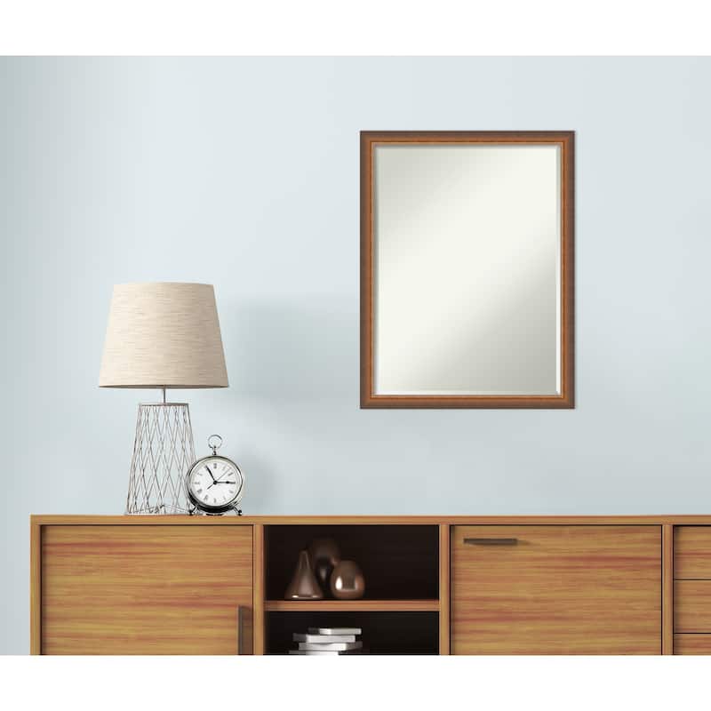 Two Tone Half-Inch-Bevel Wood Framed Wall Mirror - Glass Size 18x24