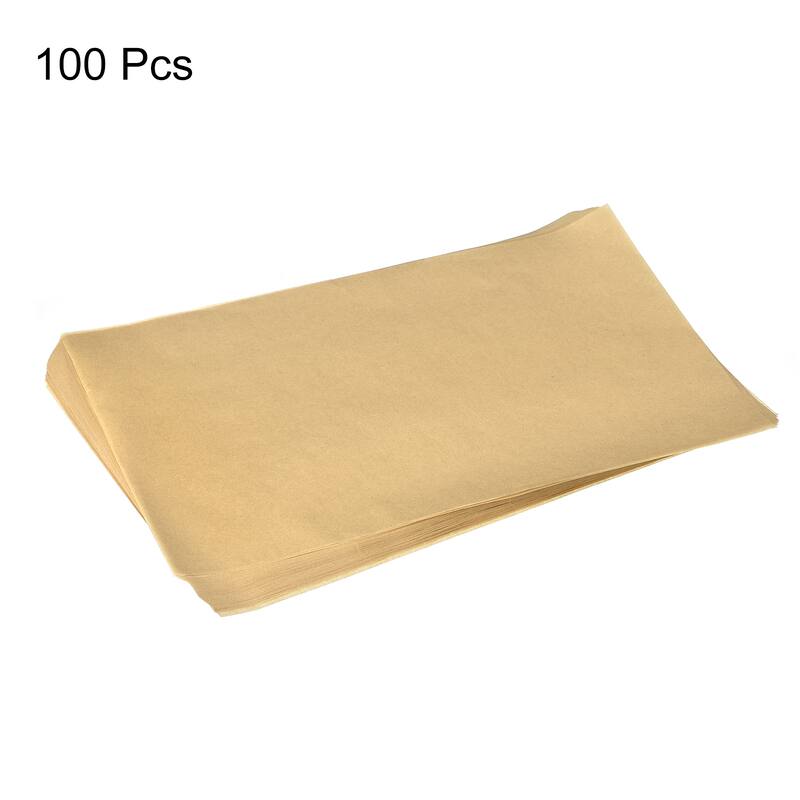 Parchment Paper Sheets, 100pcs Rectangle Non Stick Baking Paper, Brown