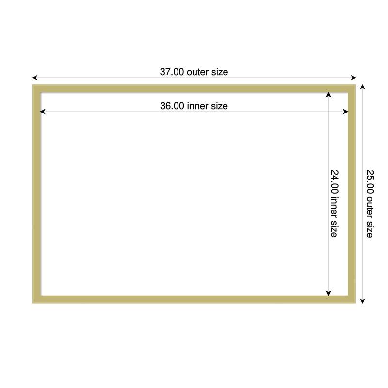 Incline Framed Dry Erase Magnetic Board - 37 x 25 in - Incline Light Gold