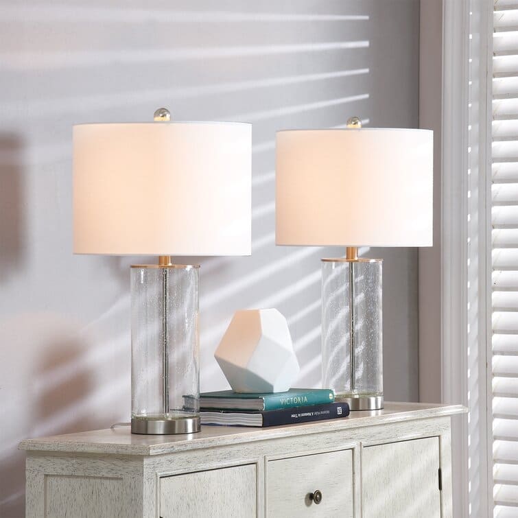 23.75" Clear Glass Table Lamp Set (Set of 2) - 13*13*23.75