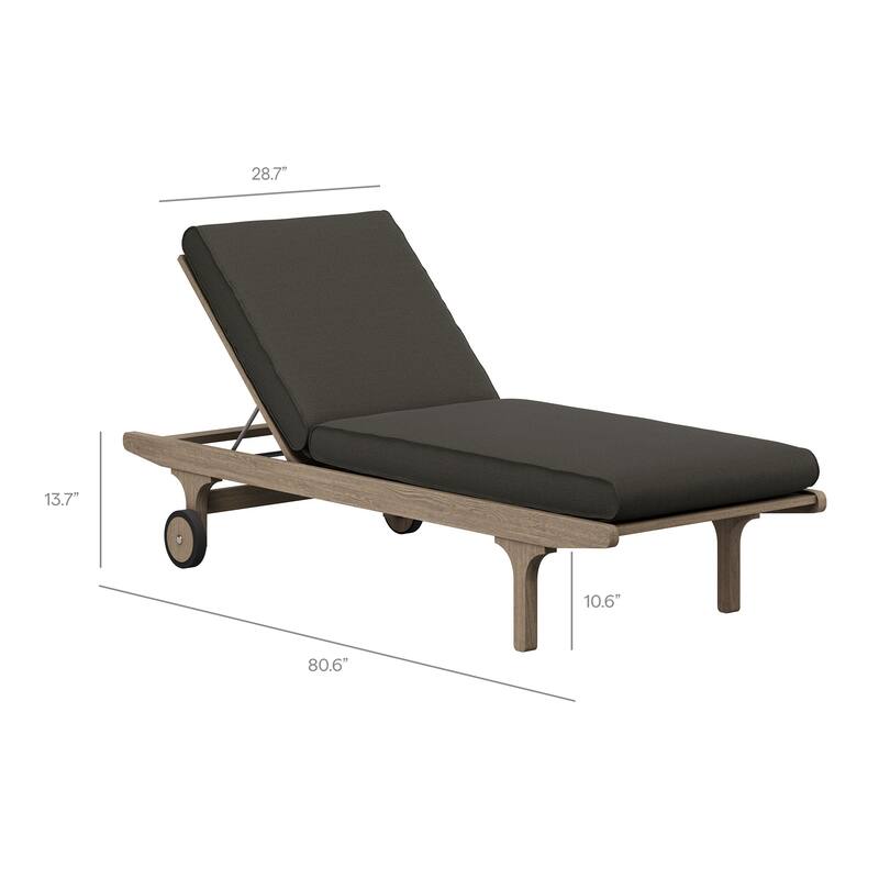 Saratoga Outdoor Patio Teak Wood 3-Piece Chaise Lounge Furniture Set