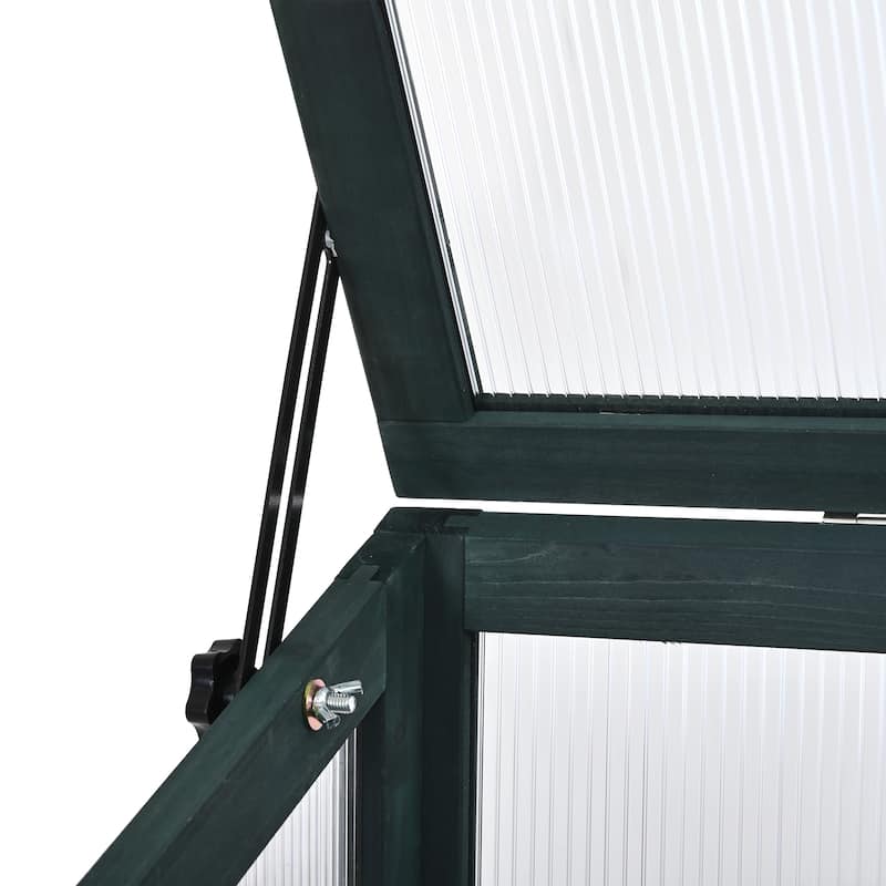 Wood Garden Shed Greenhouse Shed with Adjustable & Removable Shelves Balcony Shed with Removed Wheels