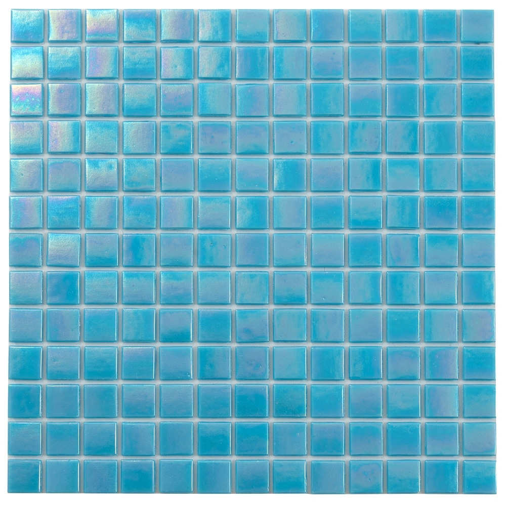 Apollo tile 12" x 12" Nacreous Glossy Turquoise Blue Glass Tile (20 sq ft/case) - 20 Pack