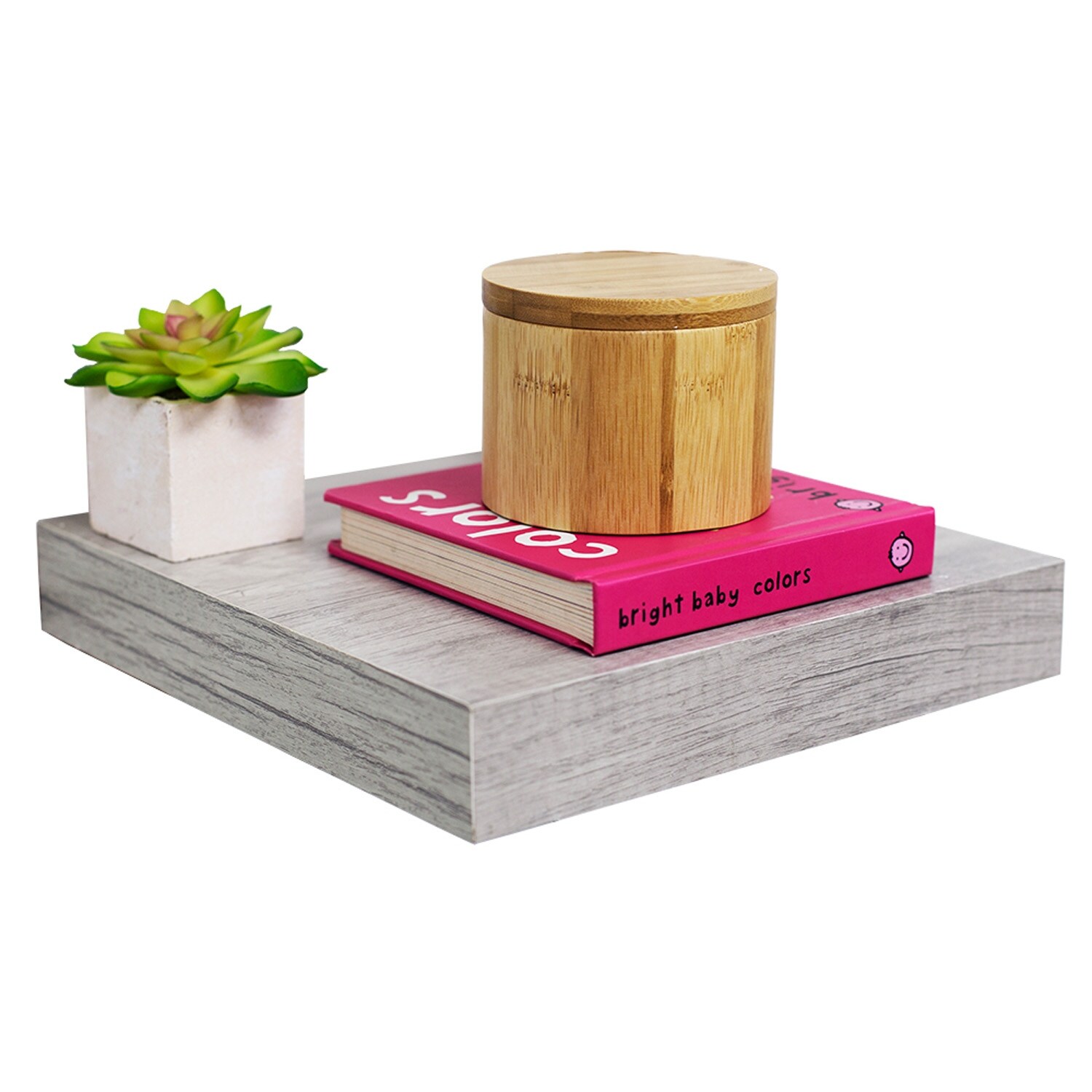 Shop Home Basics Decorative Square Wood Floating Shelf 9x9x1 5 Inches On Sale Overstock 30631683 Grey