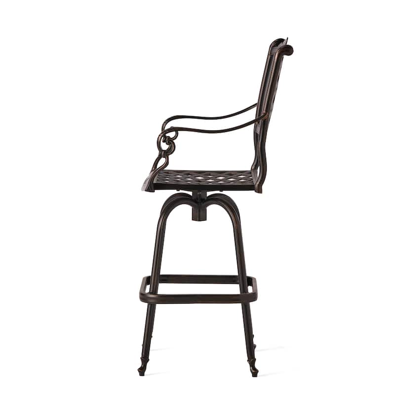 Avon Cast Aluminum Copper Outdoor Bar Stool (Set of 2) by Christopher Knight Home