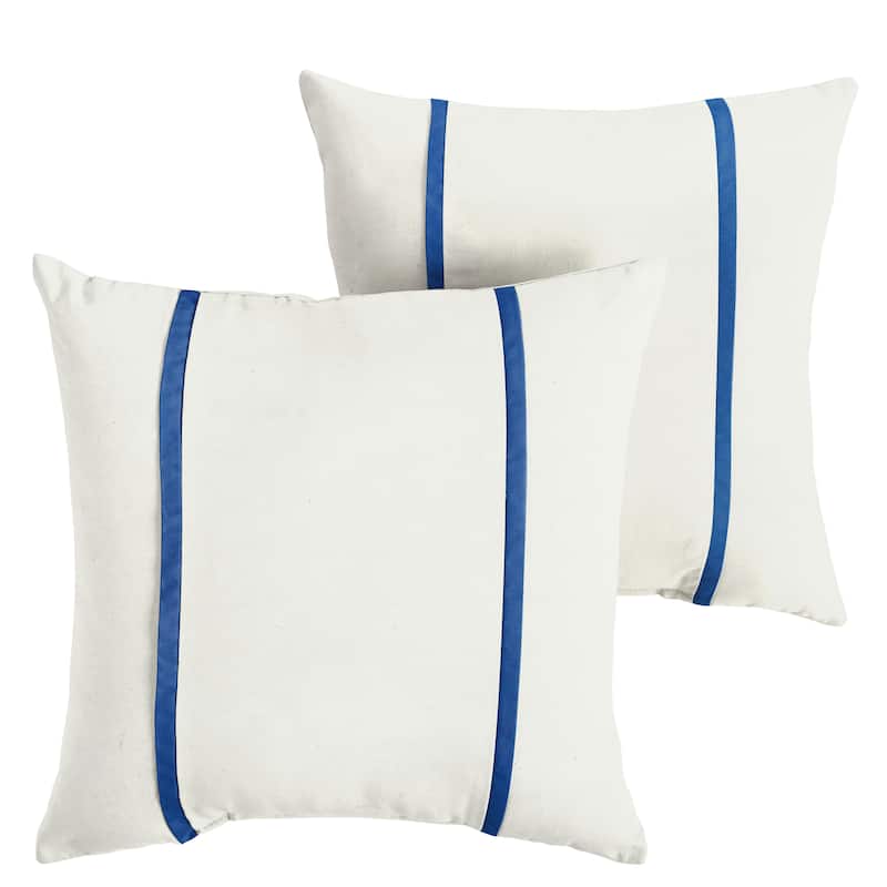 Sorra Home Sunbrella Outdoor Double Petite Flange Pillow Set of 2