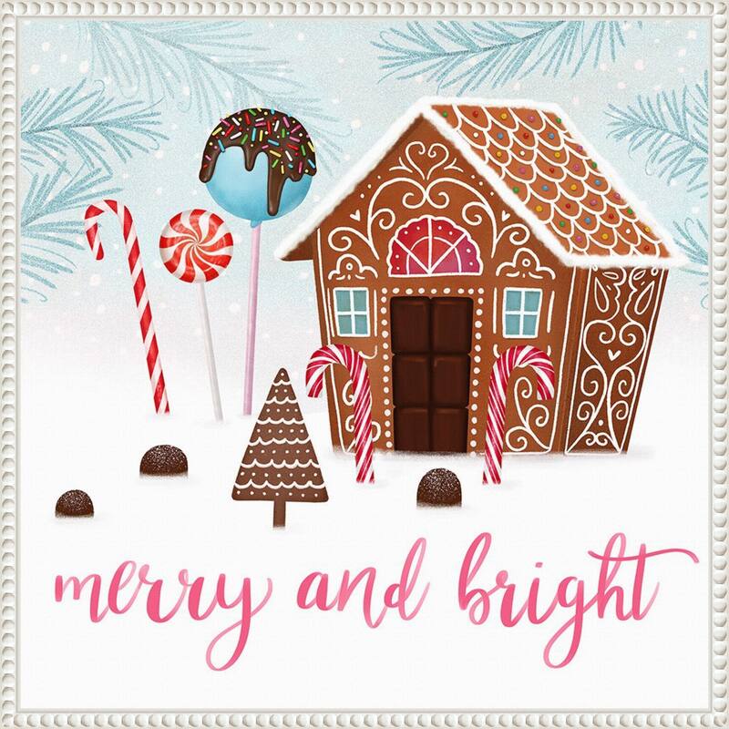 Sweet Holidays II by Victoria Borges (22 x 22 in.), Framed Canvas Wall Art Print - Sylvie Beaded White