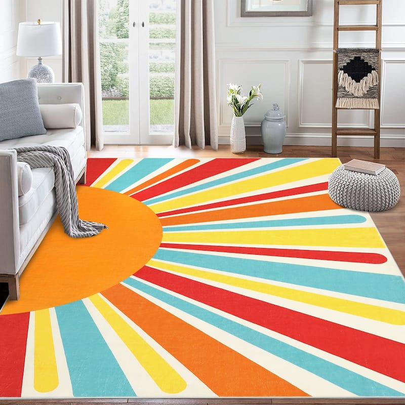 Garvee Rainbow Sol Kids Area Rug
