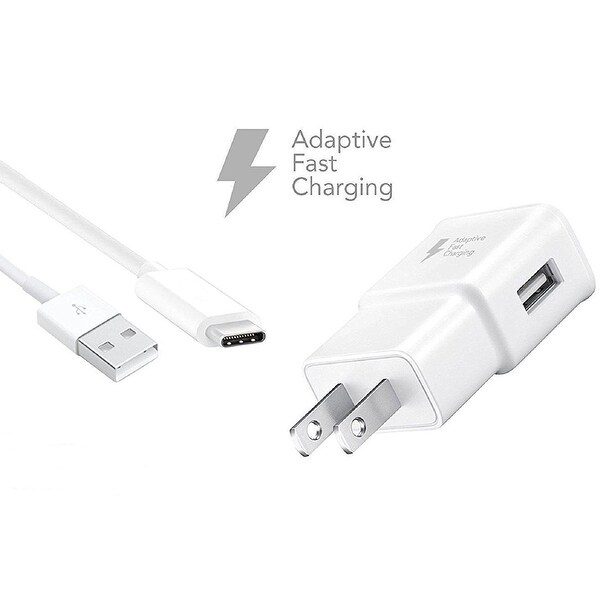 Samsung Fast Charger for Galaxy S8 / Galaxy S8 Plus, EP-TA20JWE and USB TYPE C Cable EP-DN930CWE (WHITE)