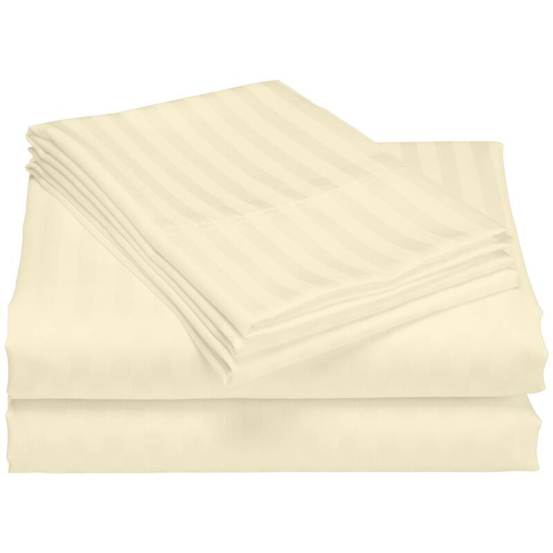 Striped 1200 TC Egyptian Cotton Deep Pocket Bed Sheet Set