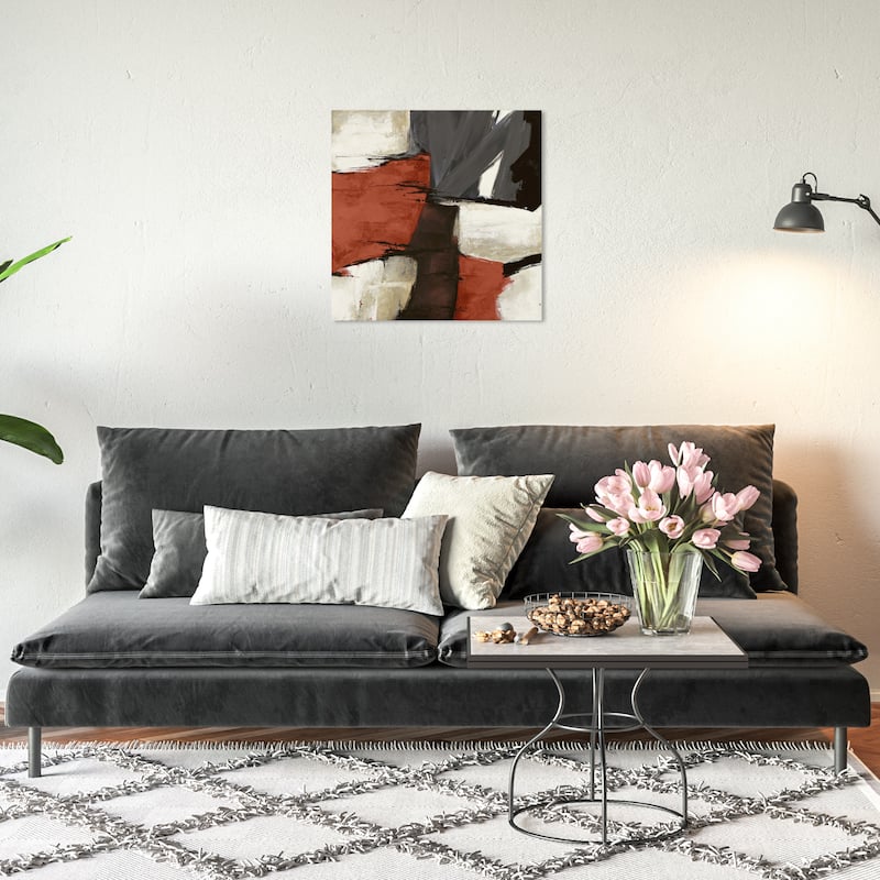 Wynwood Studio Abstract Sai - Rubrum 1SN767 Red Bronze and Copper Modern & Contemporary Wall Art Canvas Print - 20 x 20