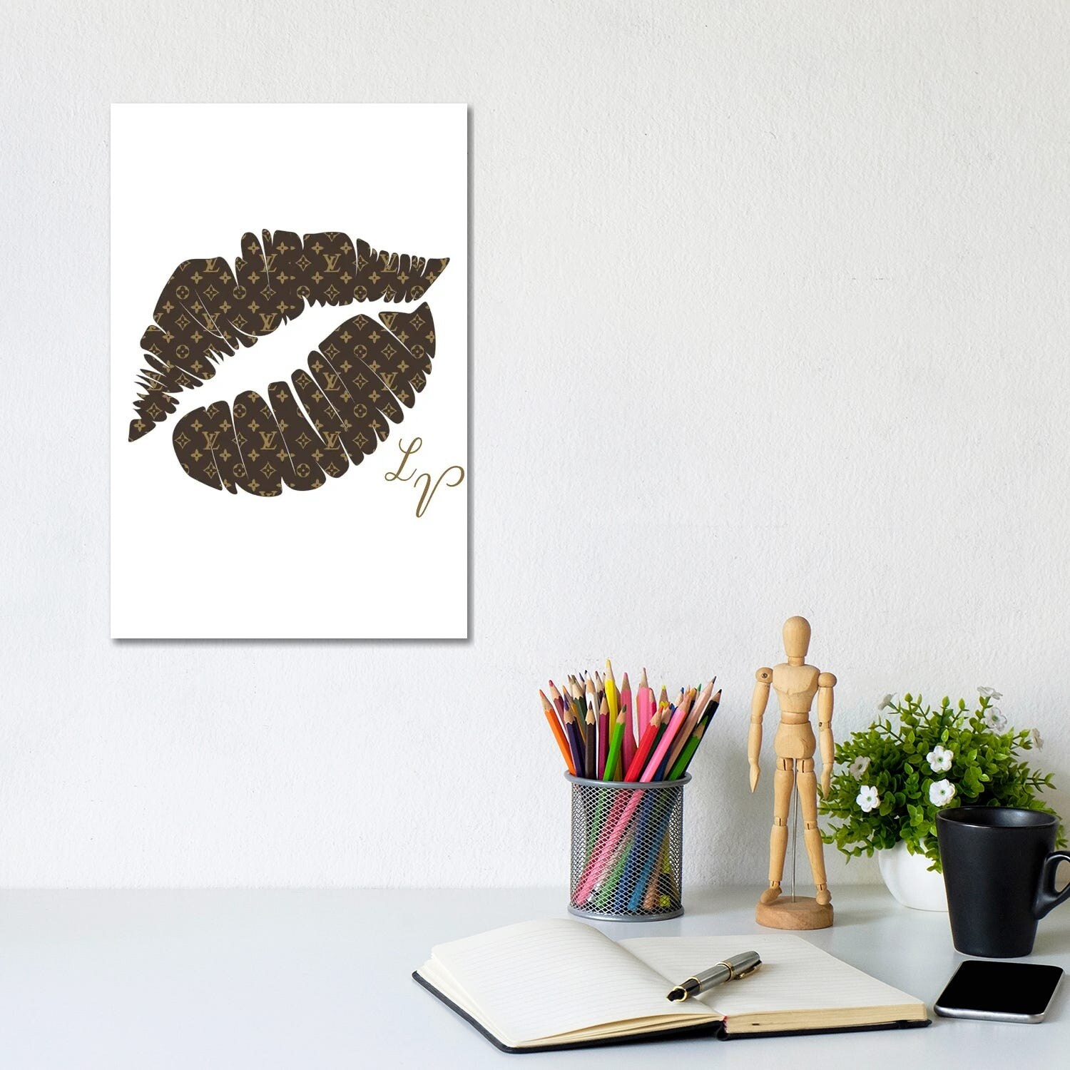 Louis Vuitton Kiss Canvas Print by Julie Schreiber