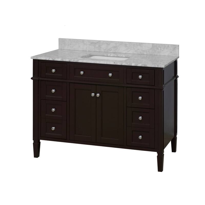 KitchenBathCollection Hailey 48" Bathroom Vanity with Carrara Marble Top