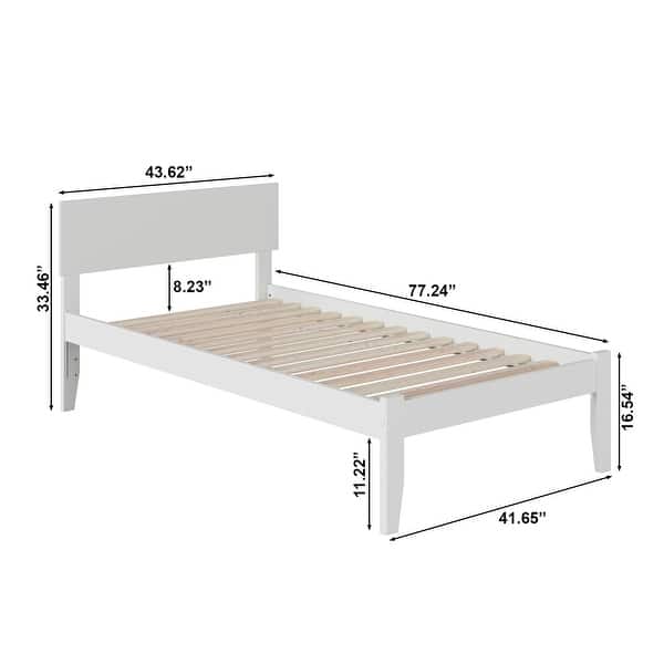 Orlando Twin Platform Bed with USB Charging Station in White
