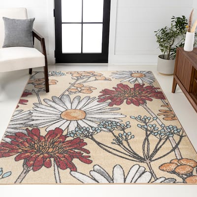 JONATHAN Y Pastello Modern Botanical Wildflower Area Rug