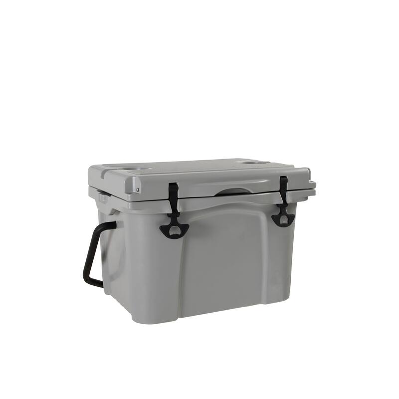 25QT Portable Cooler, Insulated Hard Cooler with Bottle Opener, Cup Holder, Forming Ruler, Travel, Beach, Camping, Fishing