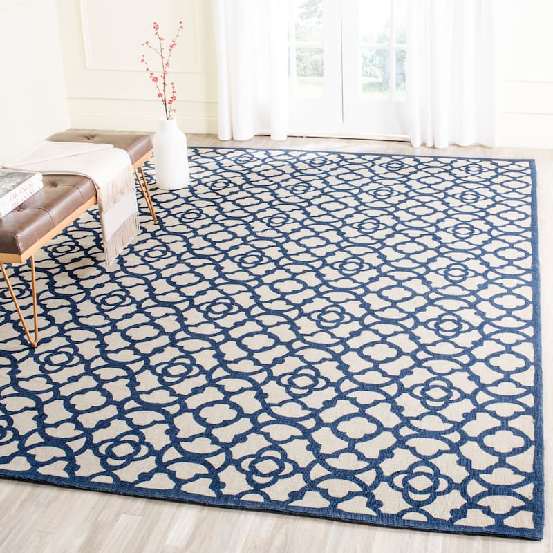 SAFAVIEH Handmade Cedar Brook Marinella Modern Jute Rug - 8' x 10' - Ivory/Navy