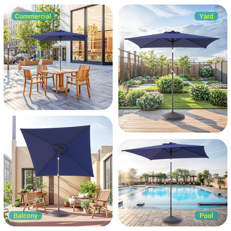 BONOSUKI 6.5x6.5Ft Patio Market Umbrella Weather-Resistant Frame