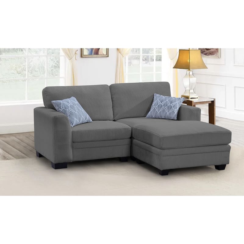 3 PCS Corduroy Flexible Combination Sectional Sofa - Dark Grey