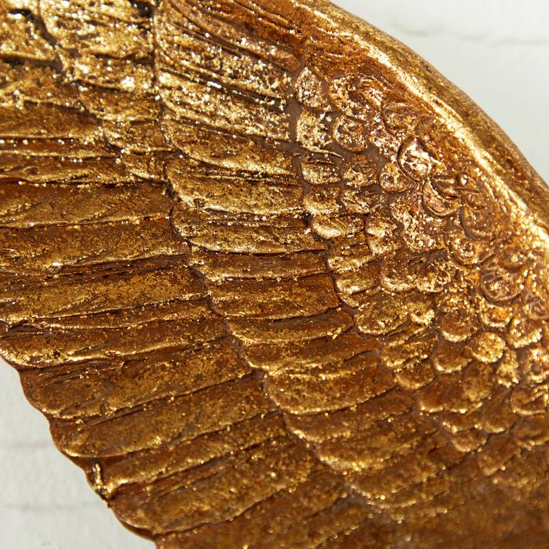 Polystone Weathered 3D Floating Bird Wall Decor (Set of 3) - Dark Brown, Gold, Silver