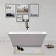 preview thumbnail 8 of 11, Vanity Art 66.5" Freestanding Acrylic Bathtub Modern Stand Alone Soaking Tub with Chrome Finish Slotted Overflow & Pop-up Drain