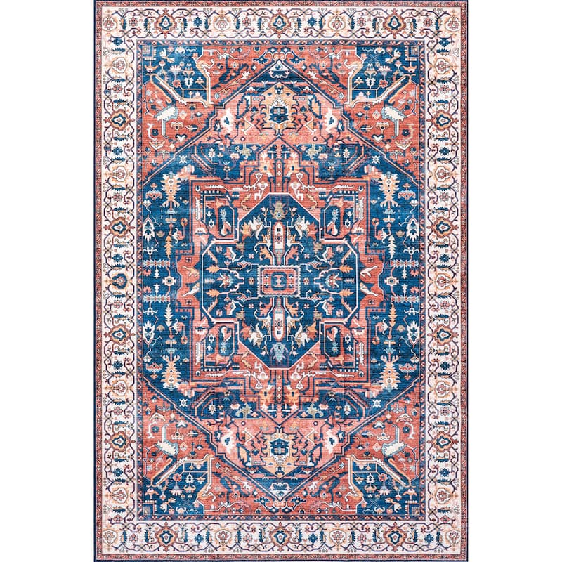Nuloom Brielle SpinClean Machine Washable Vintage Medallion Area Rug