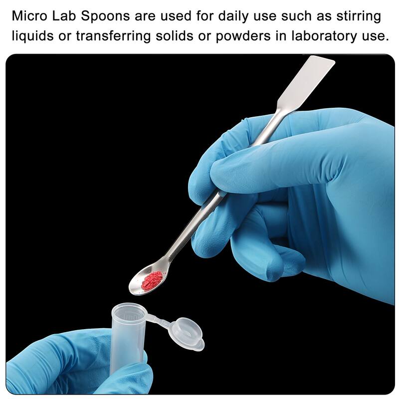 3Pcs 5.91" Lab Spoons Mixing Spatula 201 Stainless Steel for Powders Sampling - Silver Tone