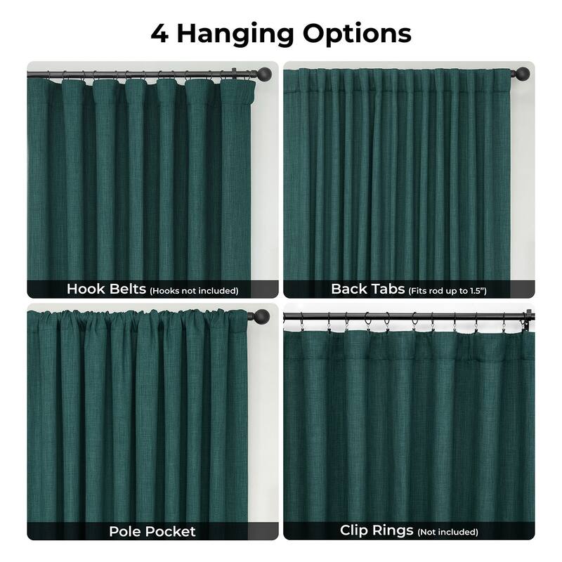 Exclusive Fabrics Textured Faux Linen Extra Wide Curtains Rod Pocket Single Panel (1 Panel)