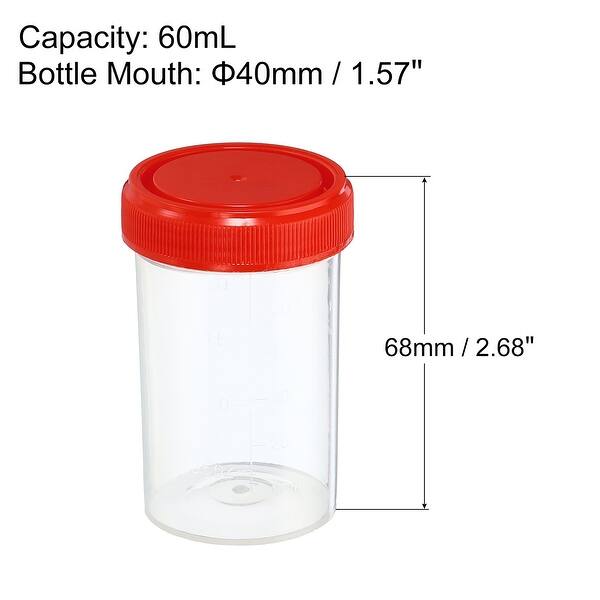 Sample Container 60ml 60mL Sample Cups 5Pcs Sample Containers Leak Proof Screw Cap for Lab ...