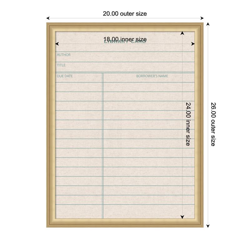 Kate and Laurel Framed Fabric Pinboard Linen Library Card Wall Organization