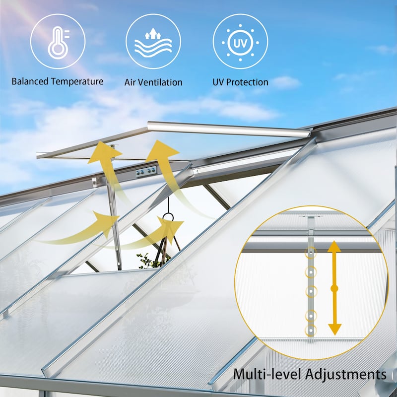 Moasis 8'/10' X 10'/12' Walk-in Hobby Greenhouse