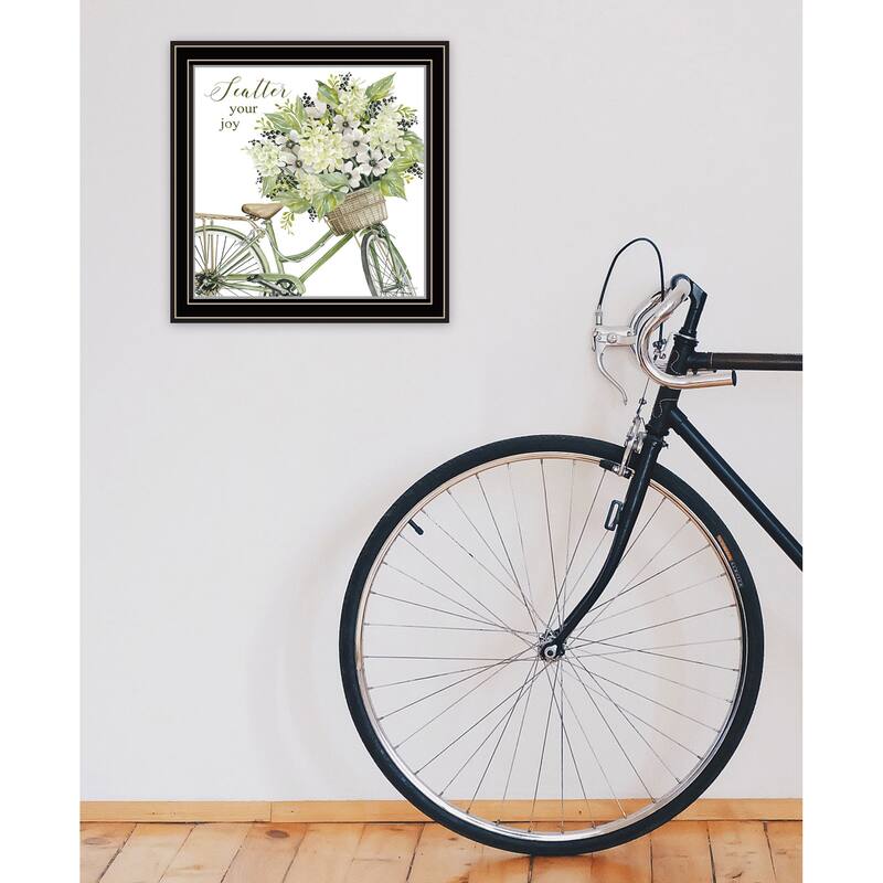 TrendyDecor4U Contemporary "SCATTER YOUR JOY WITH FLOWERS" Framed Print Wall Art