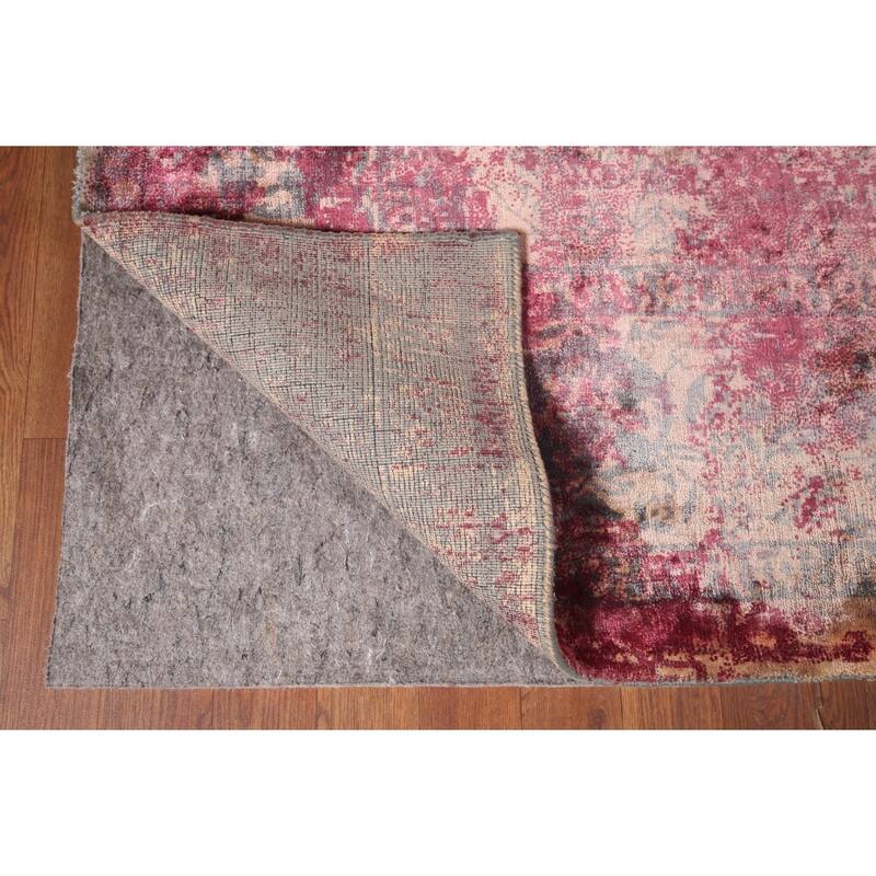 Contemporary Abstract Indian Area Rug Handmade Wool Carpet - 6'6"x 9'9"