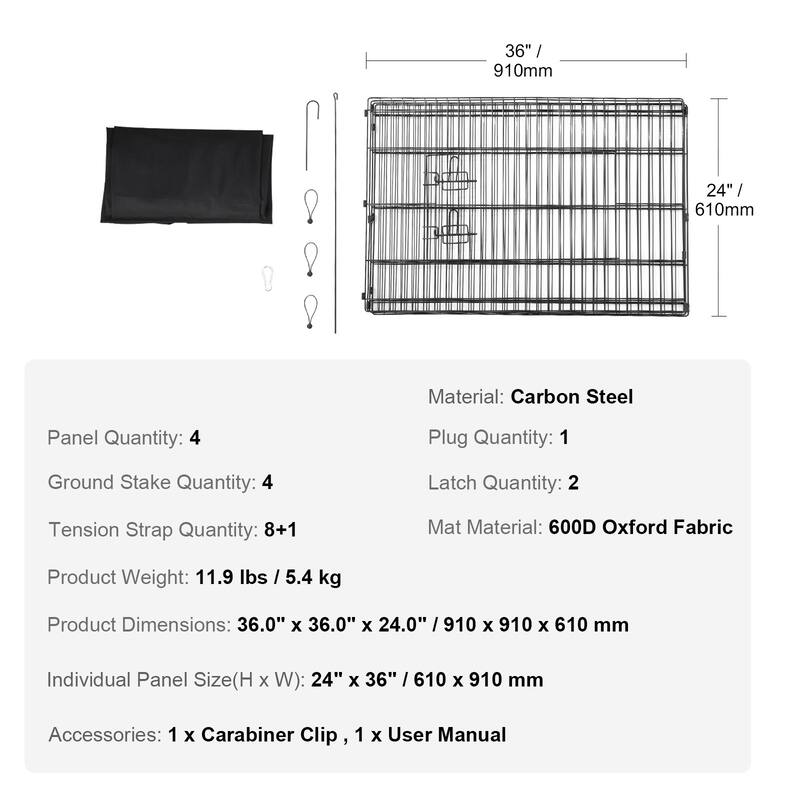 Foldable Dog Playpen with Bottom Mat 36x36 Inch for Small Pets